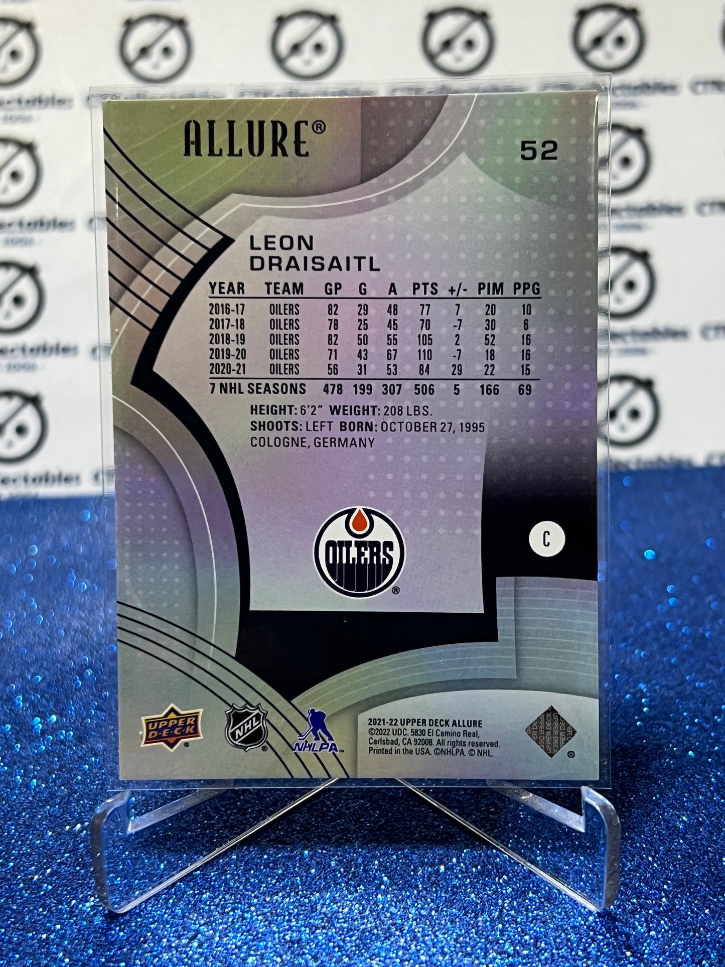 2021-22 UPPER DECK ALLURE LEON DRAISAITL # 52 EDMONTON OILERS NHL HOCKEY CARD