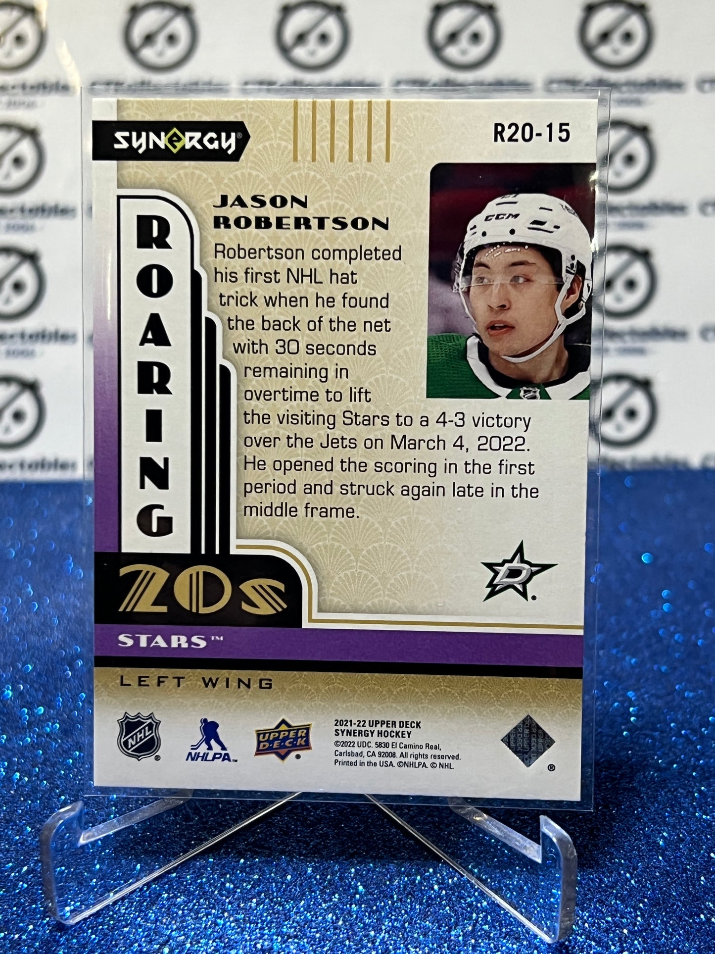 2021-22 UPPER DECK SYNERGY JASON ROBERTSON # R20-15 ROARING 20'S DALLAS STARS NHL HOCKEY CARD