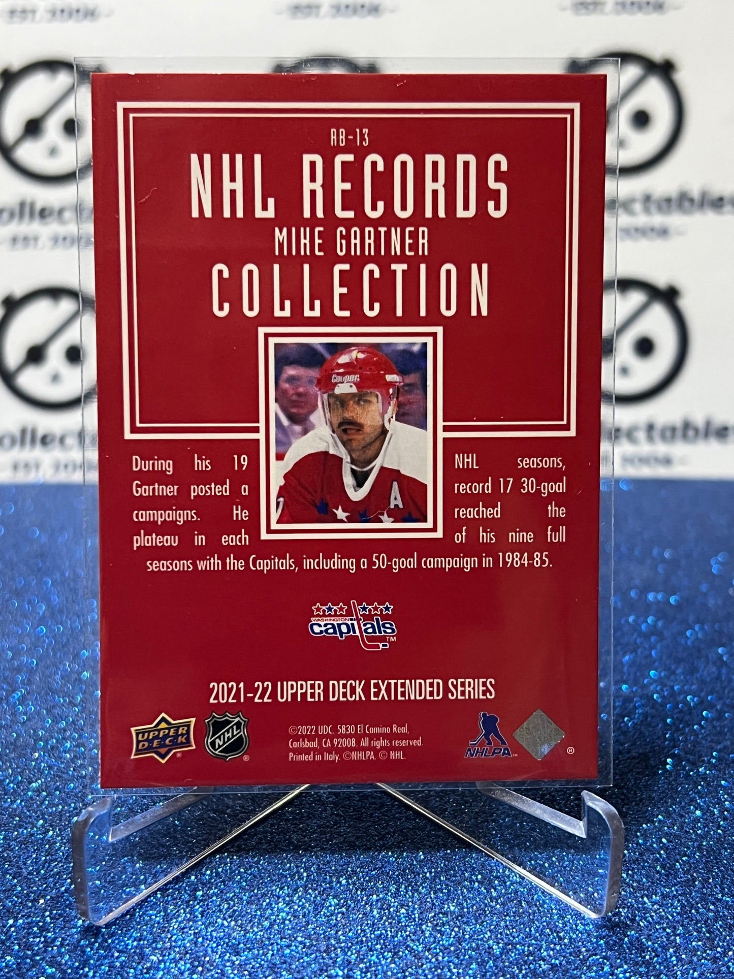 2021-22 UPPER DECK MIKE GARTNER # RB-13 RECORDS WASHINGTON CAPITALS HOCKEY CARD