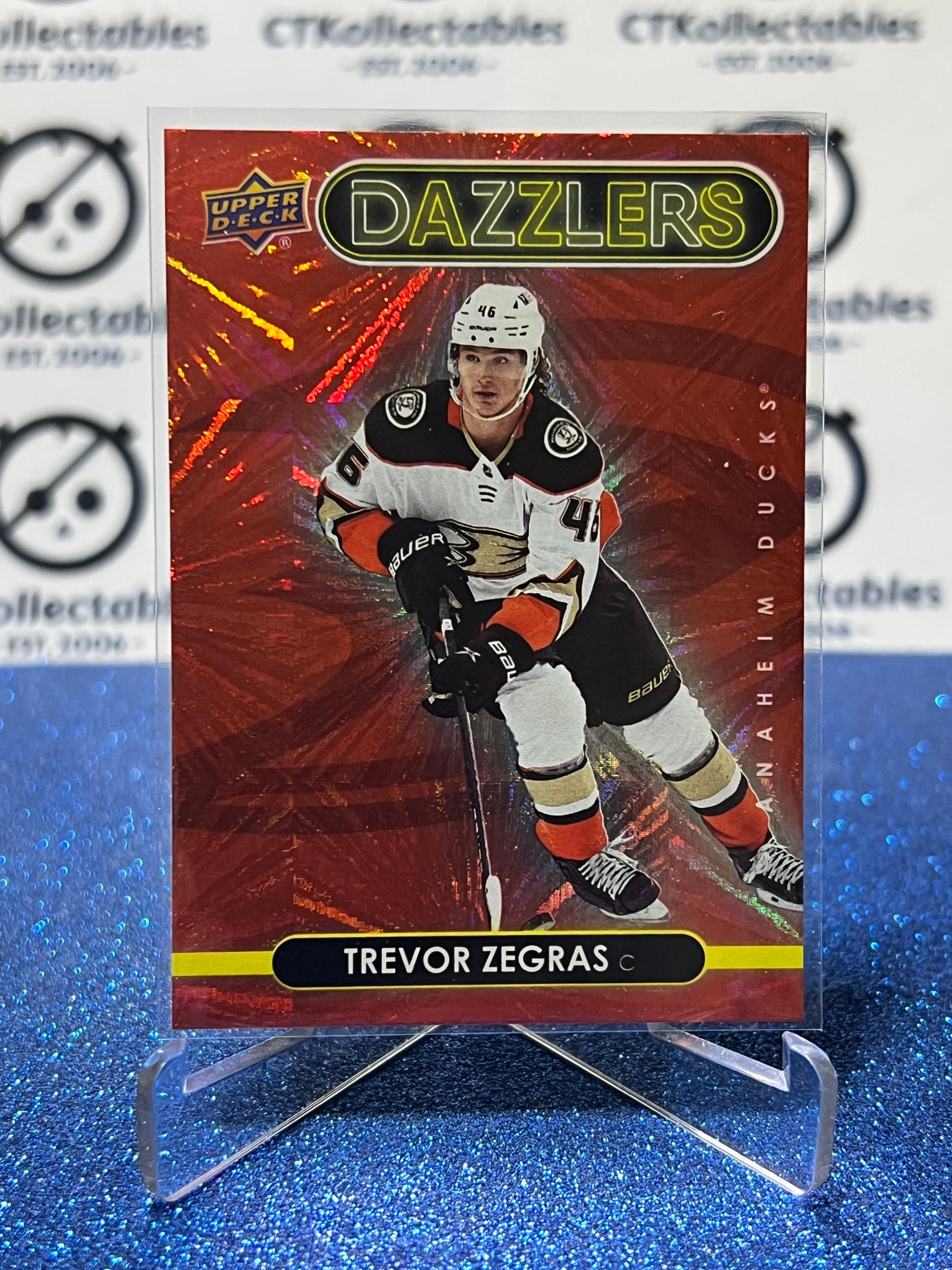 2021-22 UPPER DECK TREVOR ZEGRAS # DZ-1 DAZZLERS RC ANAHEIM DUCKS CARD