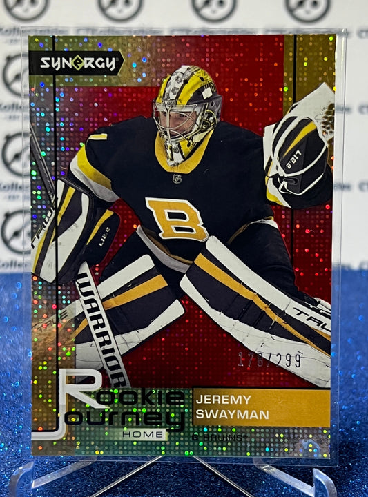 2021-22 UPPER DECK SYNERGY JEREMY SWAYMAN # RJ-6 ROOKIE /299  BOSTON BRUINS NHL HOCKEY CARD