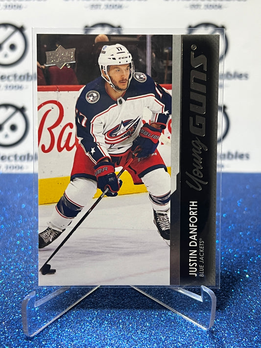 2021-22 UPPER DECK JUSTIN DANFORTH # 743 RC YOUNG GUNS COLUMBUS BLUE JACKETS HOCKEY CARD