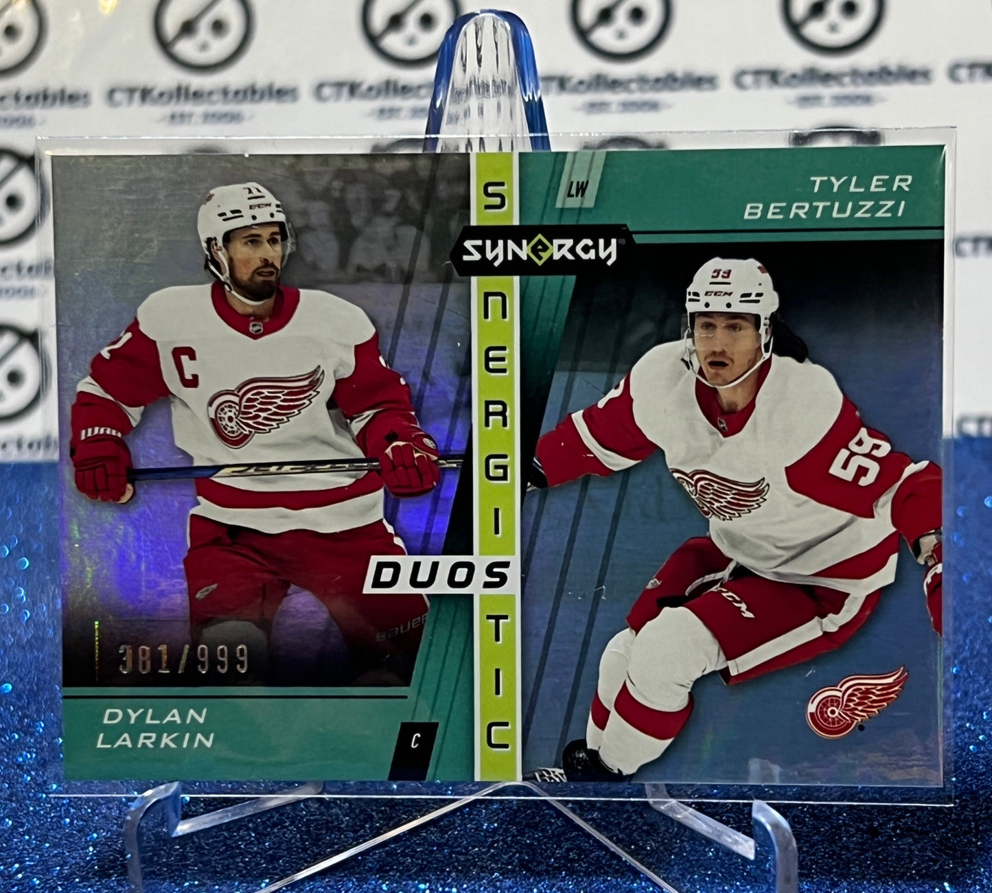 2021-22 UPPER DECK SYNERGY TYLER BERTUZZI  DYLAN LARKIN # SD-6  DETROIT RED WINGS NHL HOCKEY CARD