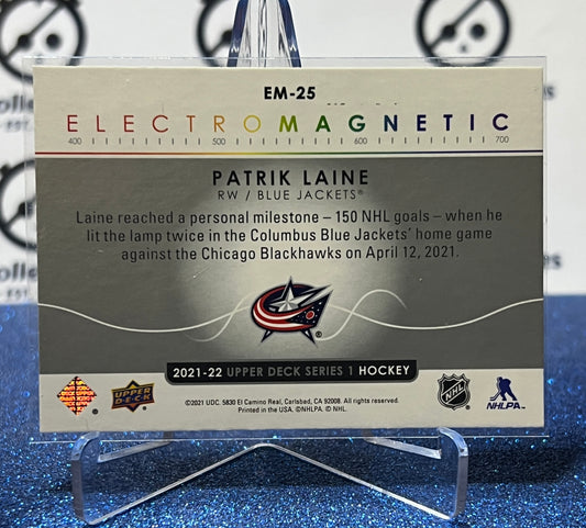 2021-22 UPPER DECK PATRIK LAINE # EM-25 ELECTRO COLUMBUS BLUE JACKETS HOCKEY CARD