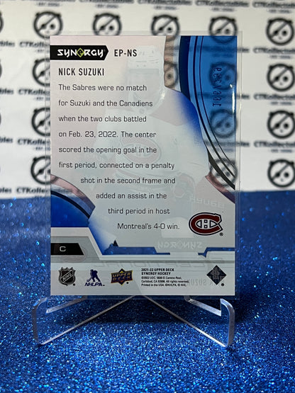 2021-22 UPPER DECK SYNERGY NICK SUZUKI # EP-NS /299 MONTREAL CANADIENS HOCKEY CARD