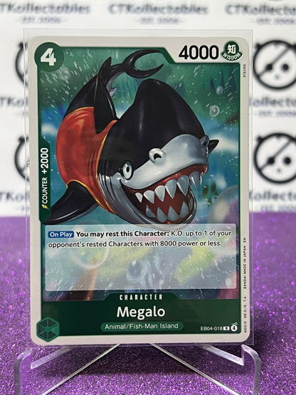 ONE PIECE THE AZURE SEA'S SEVEN MEGALO # EB04-018 R FOIL ENGLISH TRADING GAME CARD 2026