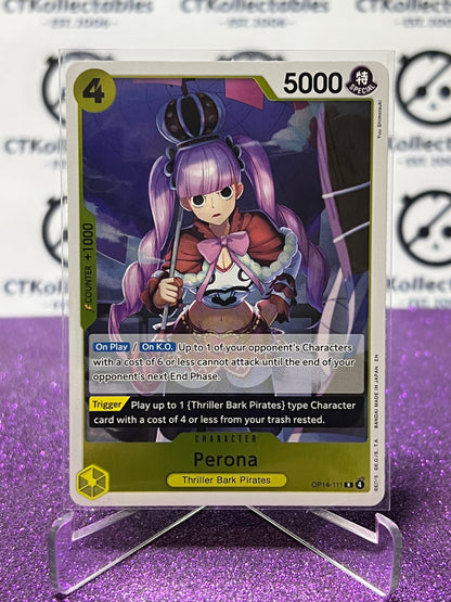 ONE PIECE THE AZURE SEA'S SEVEN PERONA # OP14-111 R FOIL ENGLISH TRADING GAME CARD 2026