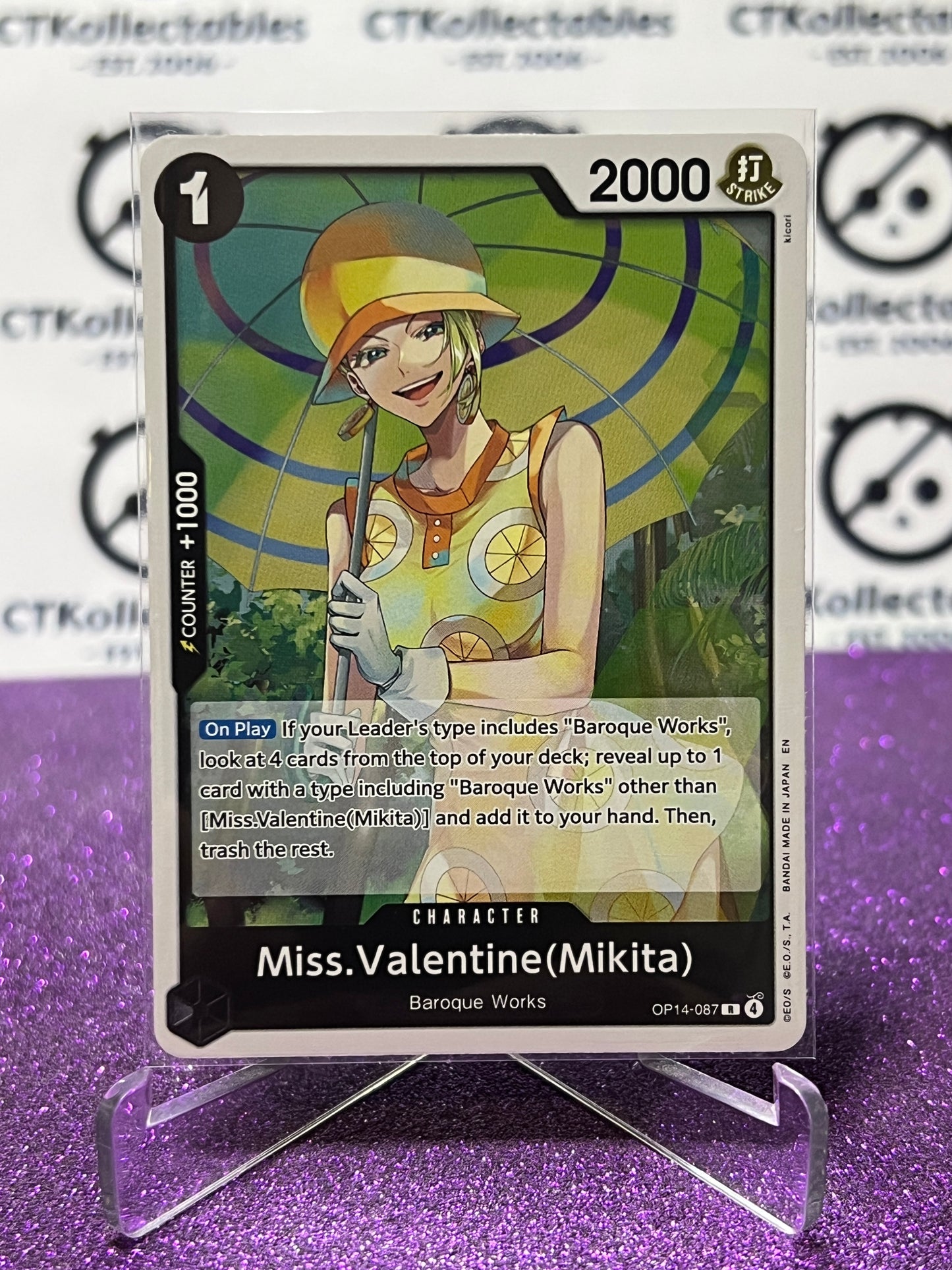 ONE PIECE THE AZURE SEA'S SEVEN MISS.VALENTINE(MIKITA) # OP14-087 R FOIL ENGLISH TRADING GAME CARD 2026