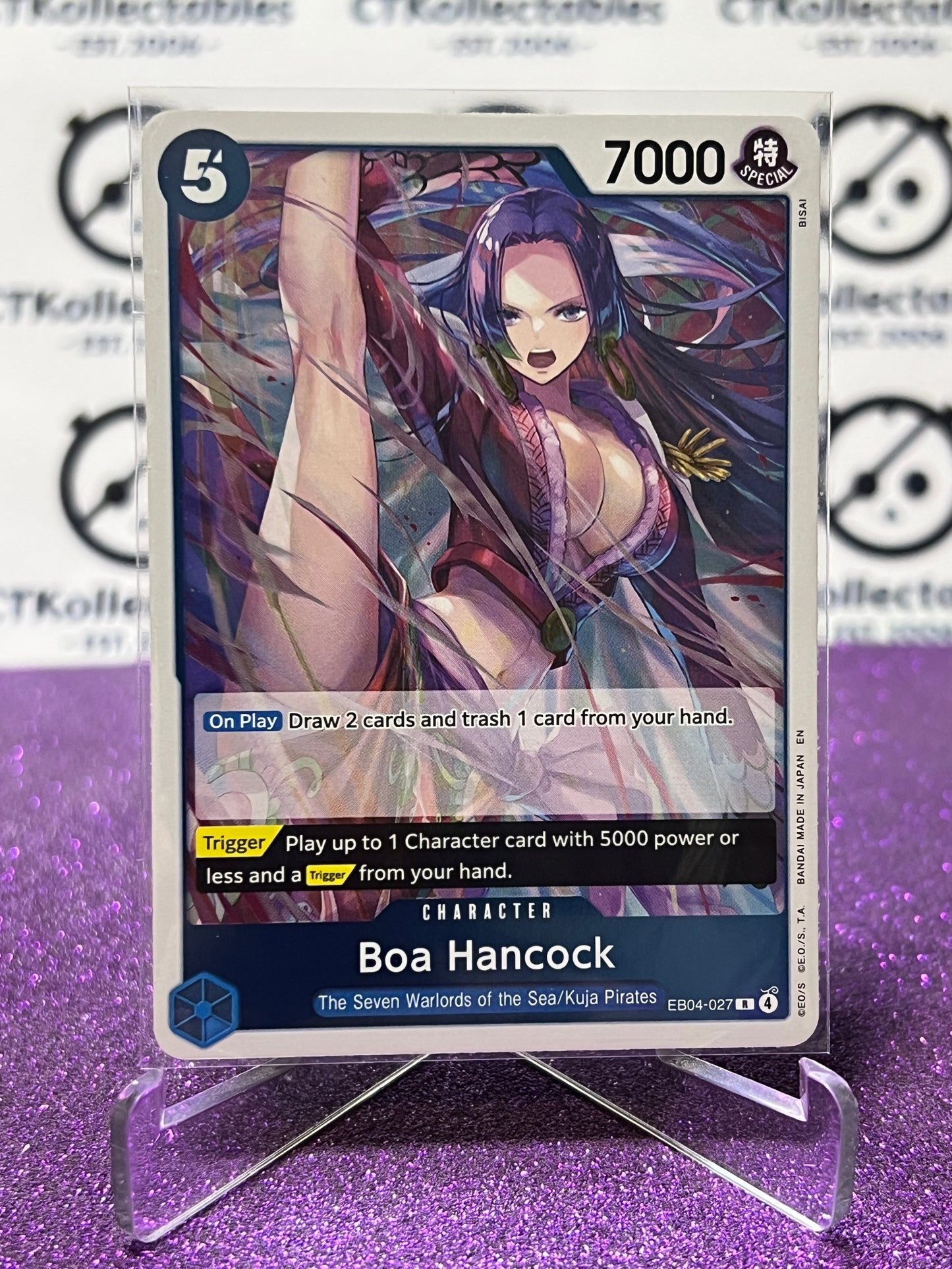 ONE PIECE THE AZURE SEA'S SEVEN BOA HANCOCK # EB04-027 R FOIL ENGLISH TRADING GAME CARD 2026