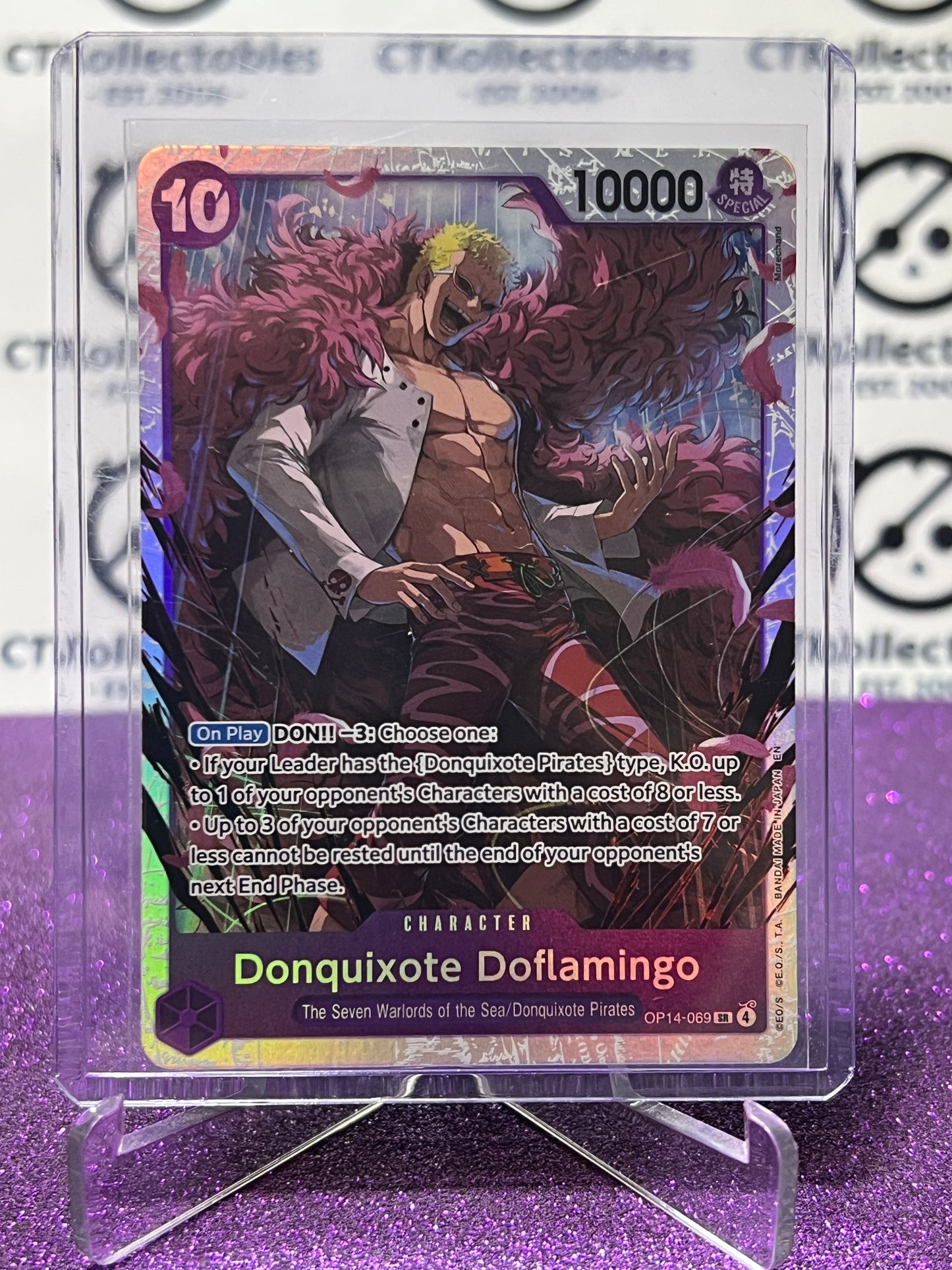 ONE PIECE THE AZURE SEA'S SEVEN DONQUIXOTE DOFLAMINGO # OP14-069 SR FOIL ENGLISH TRADING GAME CARD 2026