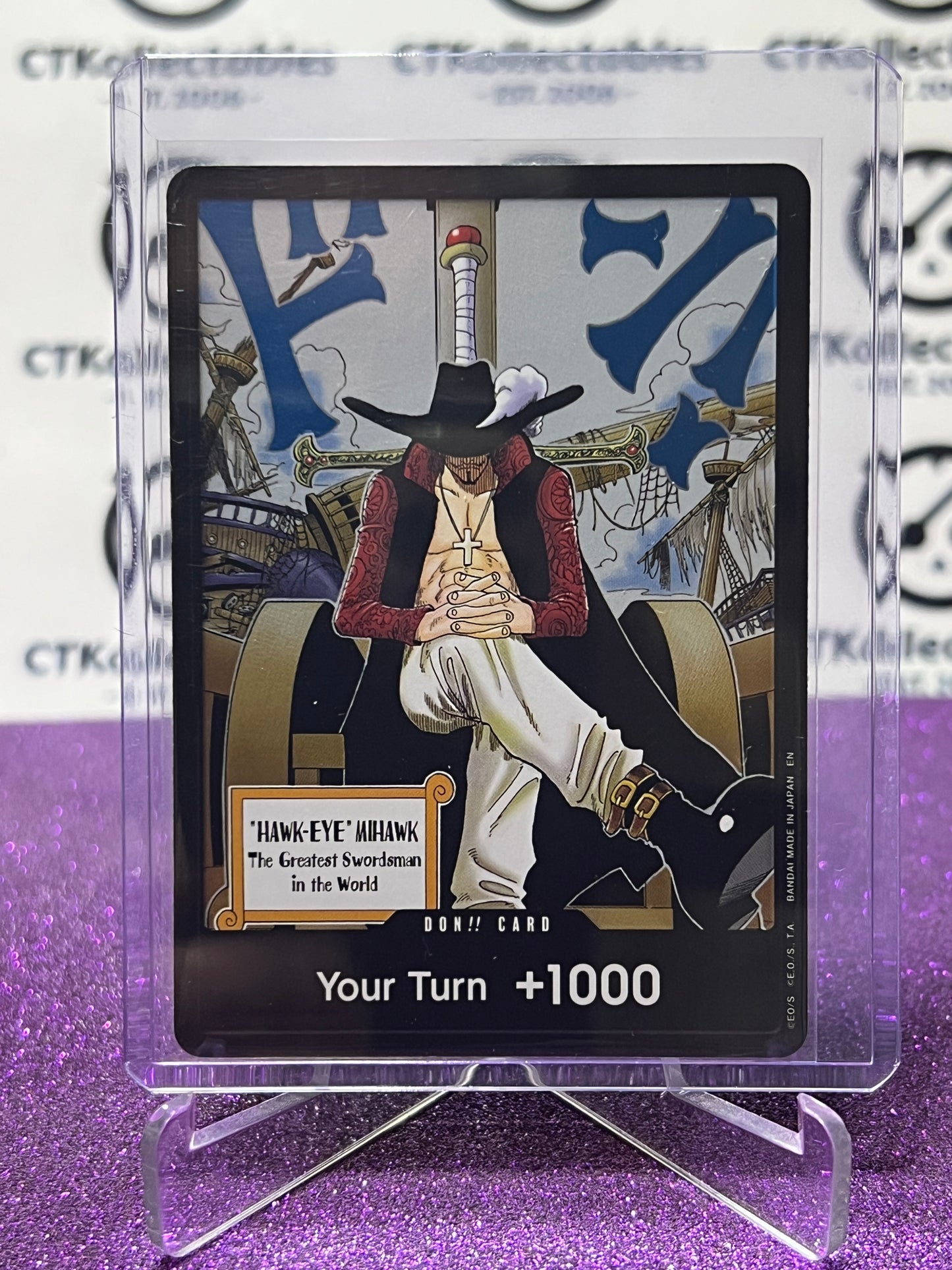 ONE PIECE THE AZURE SEA'S SEVEN DON!!! CARD # OP14 HAWK-EYE FOIL ENGLISH TRADING GAME CARD 2026