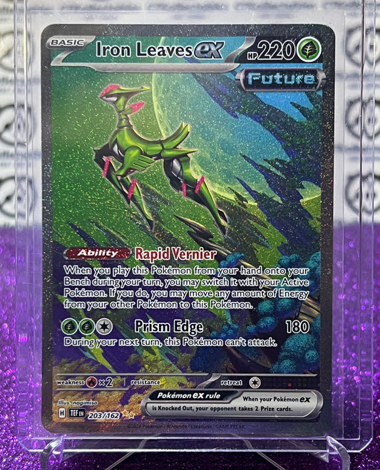 2024 SCARLET & VIOLET TEMPORAL FORCES  IRON LEAVES # 203/162  SPECIAL ILLUSTRATION FOIL POKEMON CARD