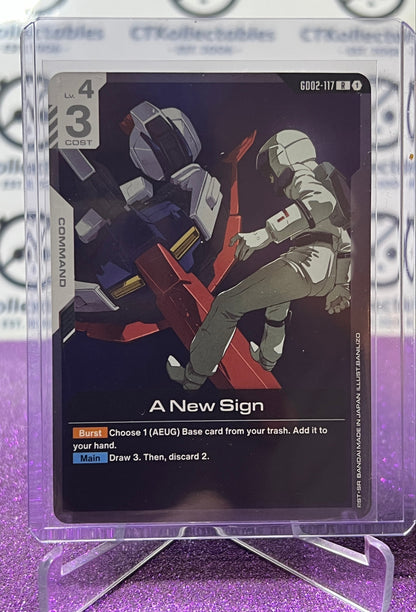 GUNDAM DUAL IMPACT A NEW SIGN # GD02-117 R ENGLISH FOIL GAME CARD