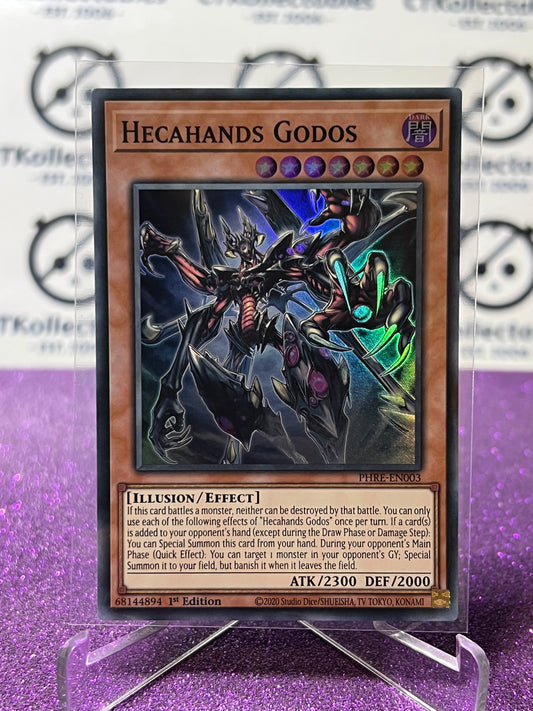YU-GI-OH! PHANTOM REVENGE HECAHANDS GODOS # PHRE- EN003 1ST EDITION FOIL CARD