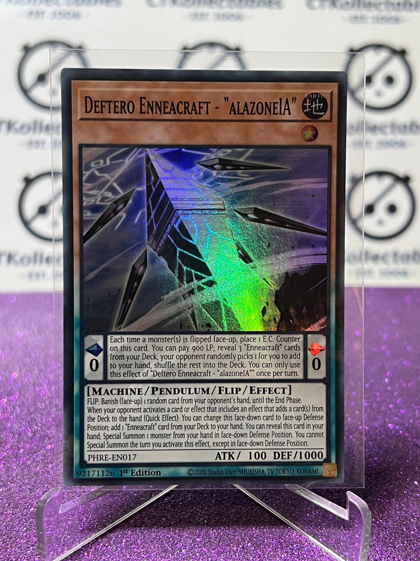 YU-GI-OH! PHANTOM REVENGE DEFTERO ENNEACRAFT - ALAZONEIA  # PHRE- EN017 1ST EDITION FOIL CARD