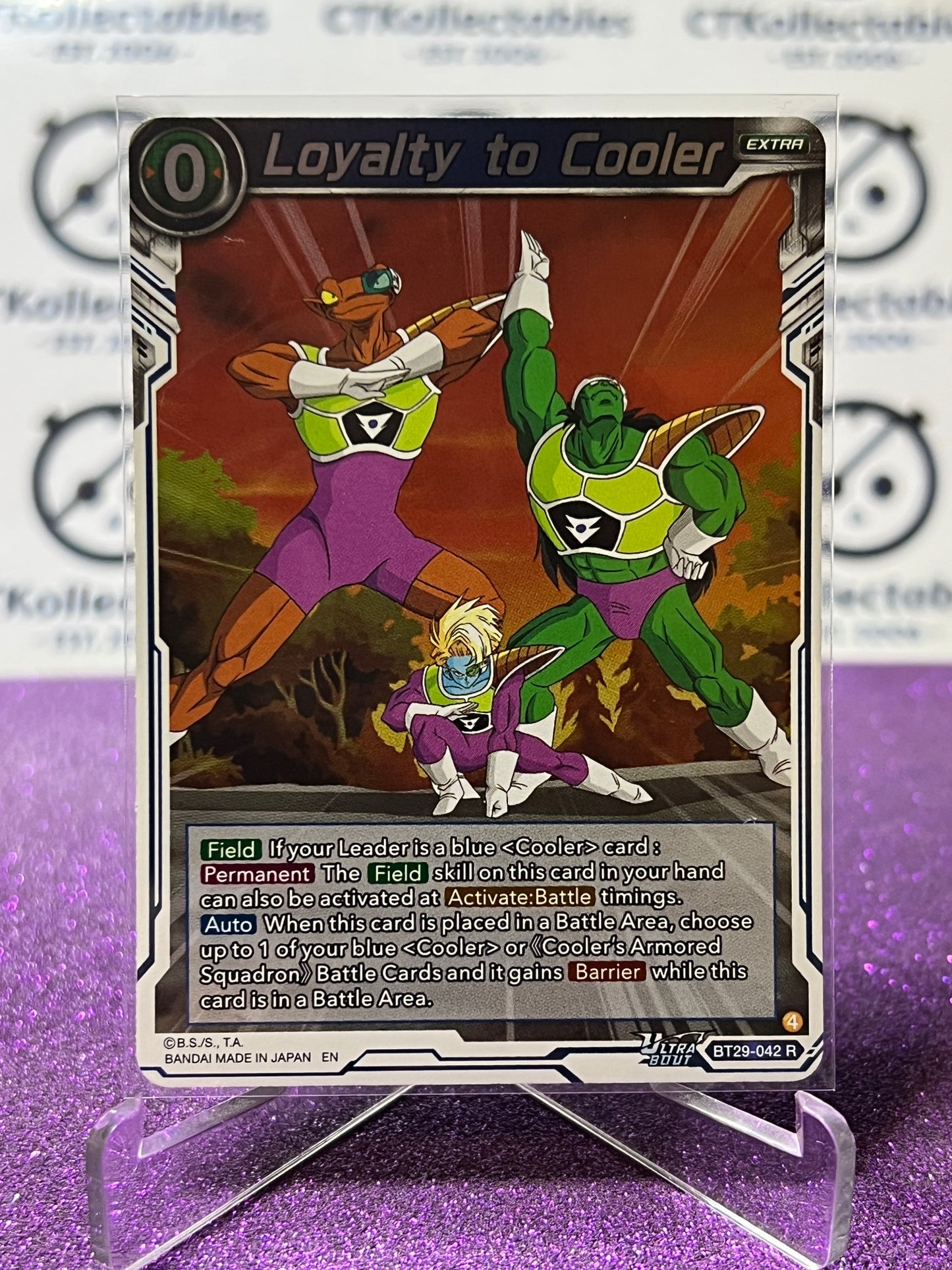 DRAGON BALL SUPER FEARSOME RIVALS LOYALTY TO COOLER # BT29-042 R FOIL GAME CARD 2026