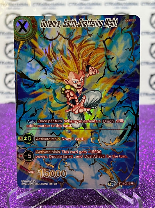 2020 DRAGON BALL SUPER  GOTENKS, EARTH SHATTERING MIGHT # BT11-003 SPR FOIL CARD