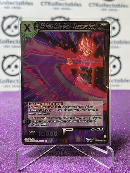 DRAGON BALL SUPER FEARSOME RIVALS SS ROSE GOKU BLACK, FEARSOME GOD # BT29-088 UC FOIL GAME CARD 2026