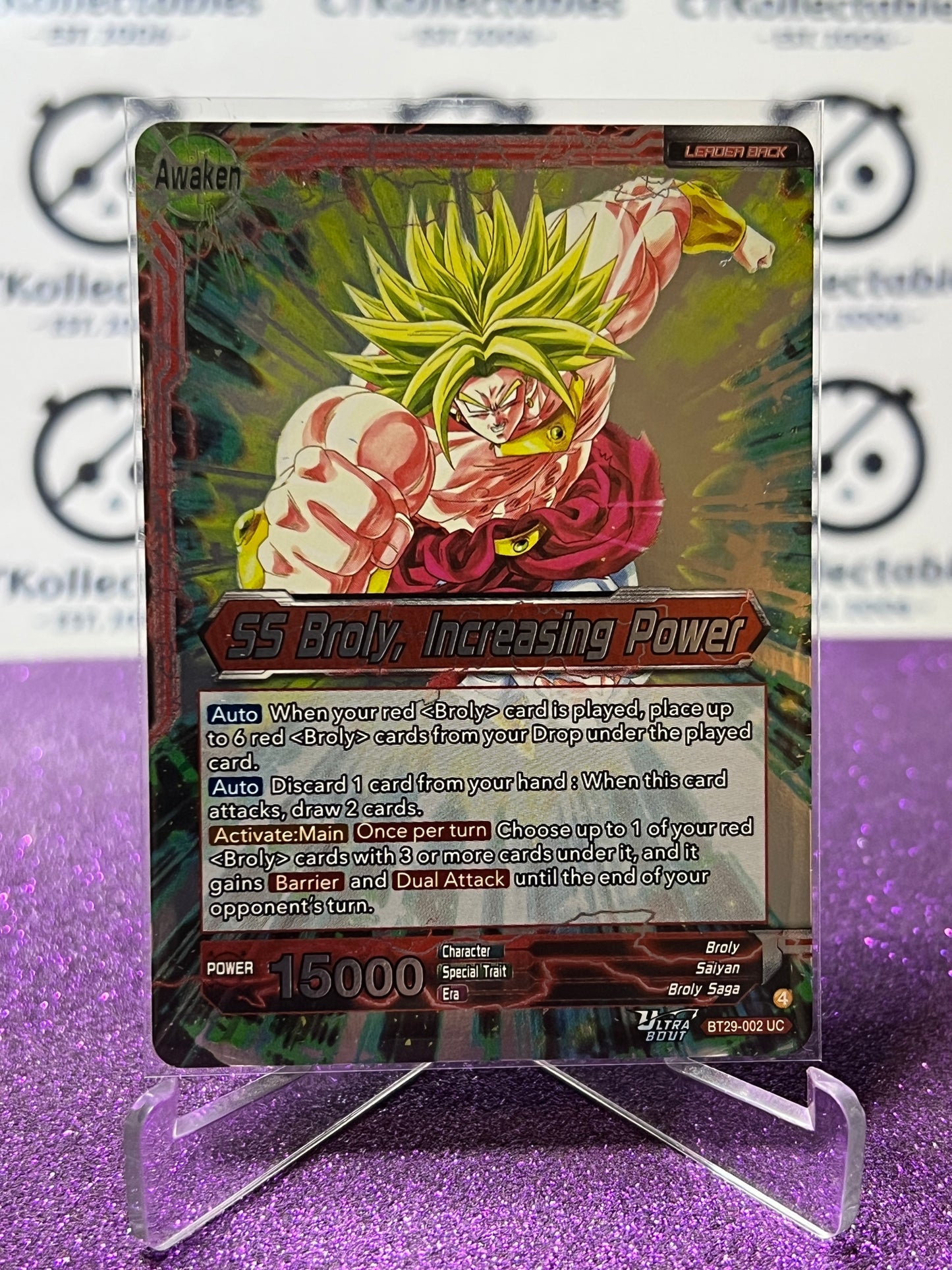 DRAGON BALL SUPER FEARSOME RIVALS BROLY # BT29-002 UC FLIP GAME CARD 2026