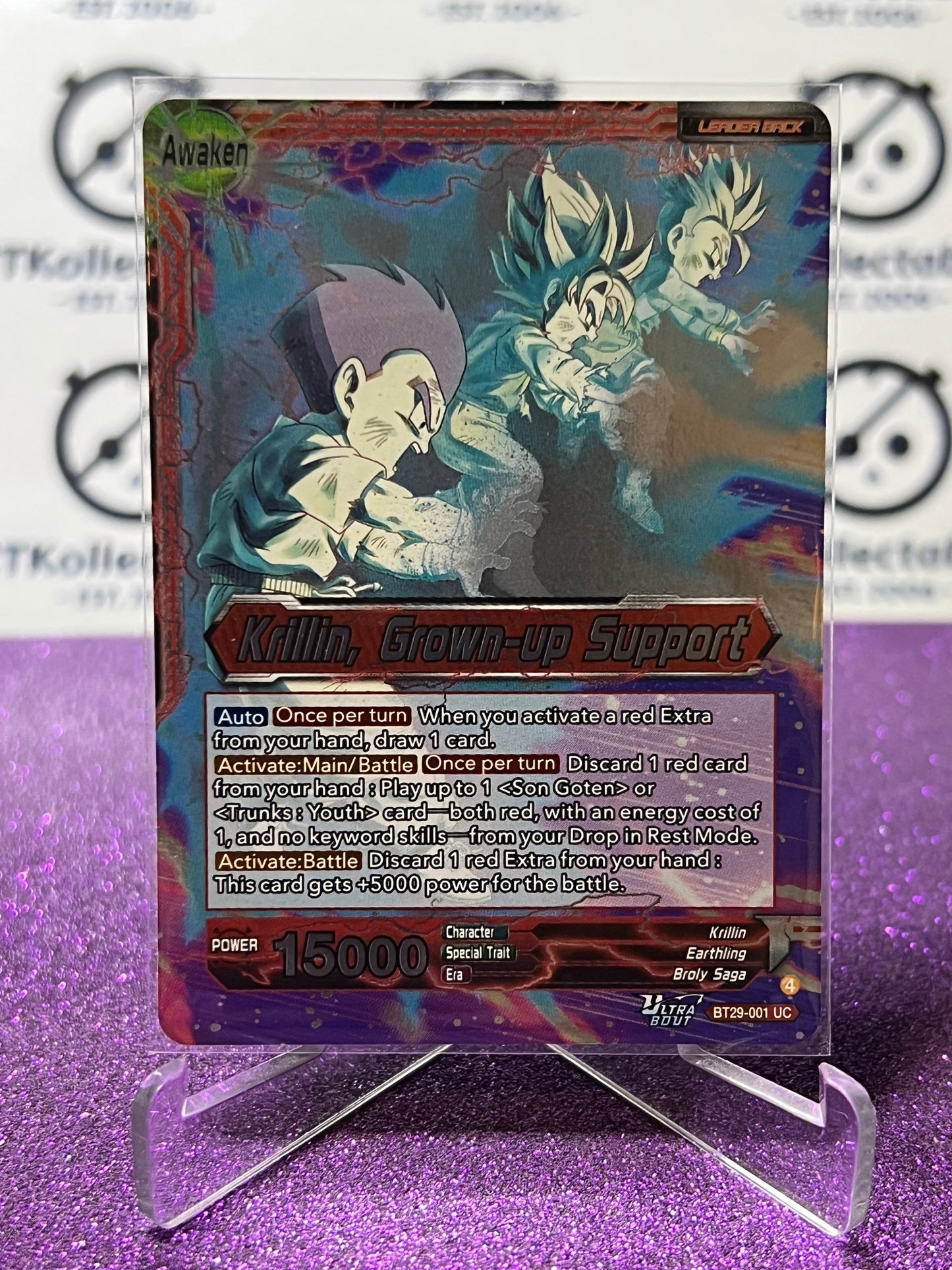 DRAGON BALL SUPER FEARSOME RIVALS KRILLIN # BT29-001 UC FLIP GAME CARD 2026