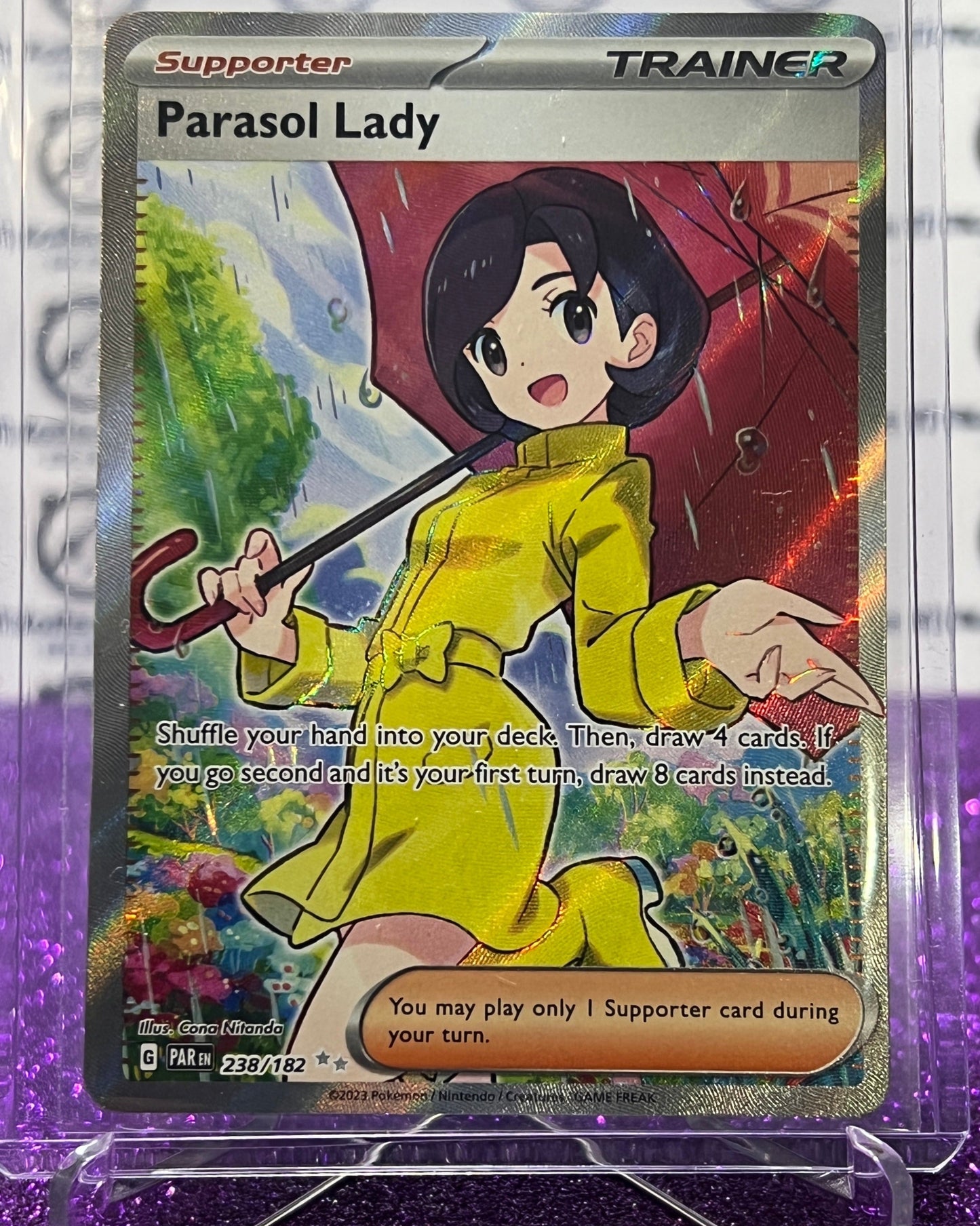 2023 SCARLET & VIOLET PARADOX RIFT POKEMON CARD PARASOL LADY # 238/182 FULL ART