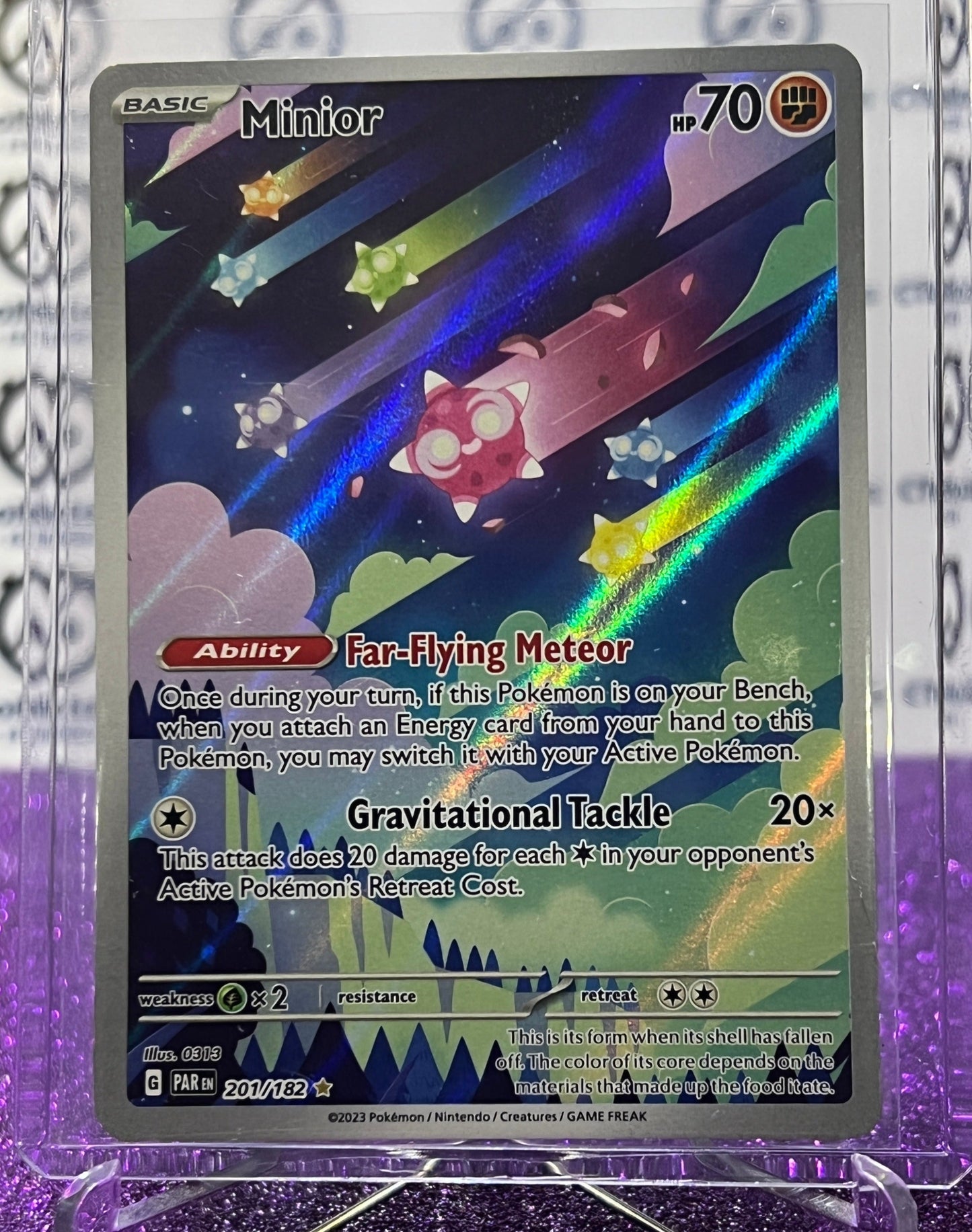 2023 SCARLET & VIOLET PARADOX RIFT POKEMON CARD MINIOR # 201/182 FULL ART