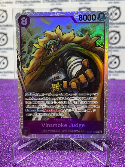 2024 ONE PIECE VINSMOKE JUDGE # OP06-062 SR SUPER RARE FOIL WINGS OF THE CAPTAIN  CARD