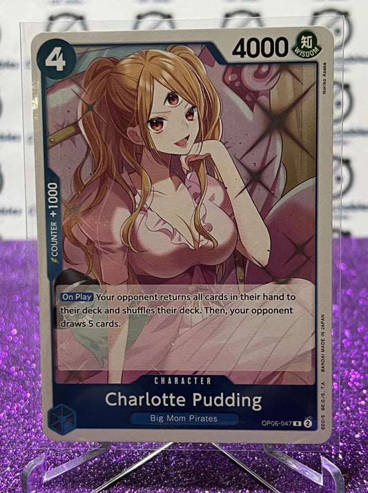 2024 ONE PIECE CHARLOTTE PUDDING # OP06-047 RARE FOIL WINGS OF THE CAPTAIN  GAME CARD