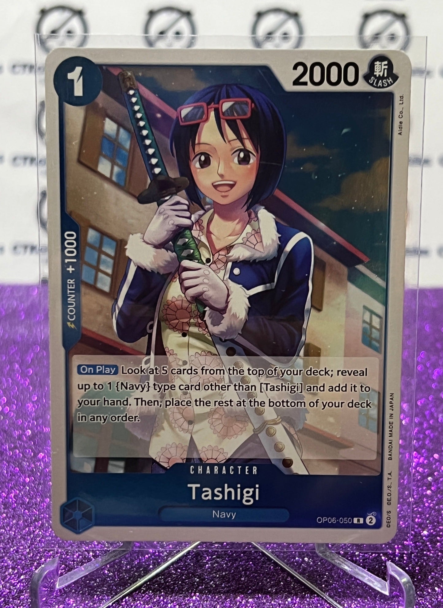 2024 ONE PIECE TASHIGI # OP06-050 RARE FOIL WINGS OF THE CAPTAIN  GAME CARD