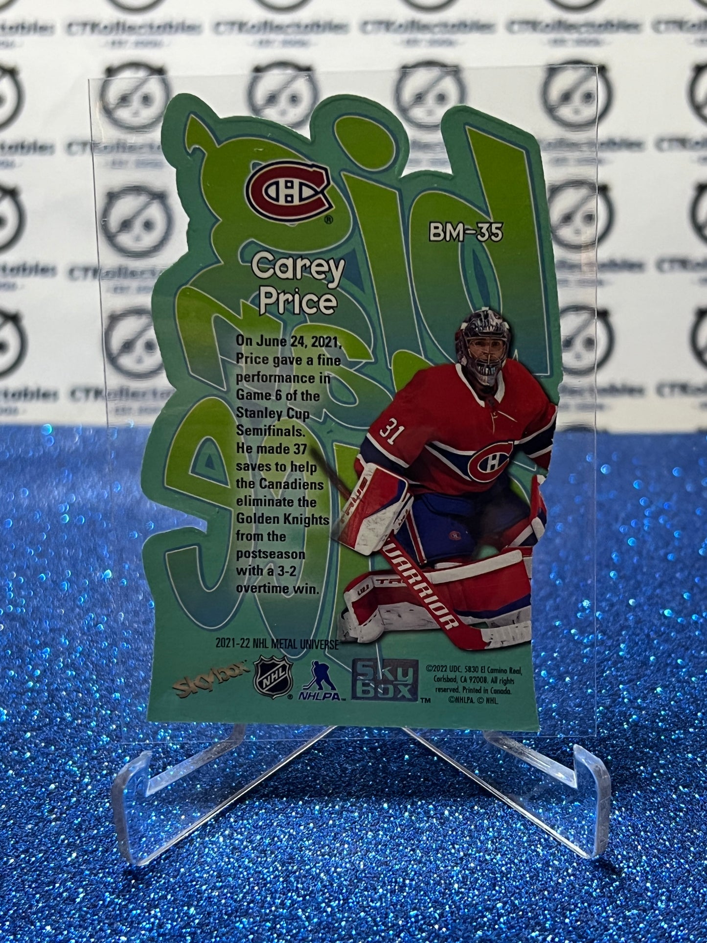 2021-22 SKYBOX METAL CAREY PRICE # IC-10 ICE CARVINGS MONTREAL CANADIENS NHL HOCKEY CARD