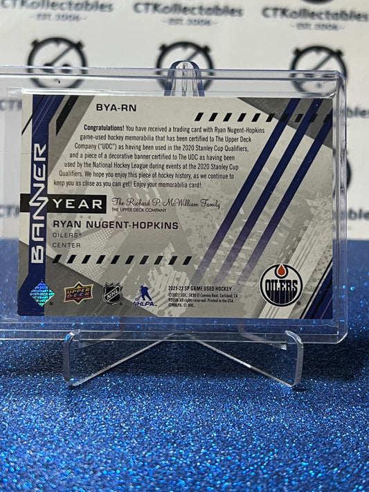 2021-22 UPPER DECK  SP RYAN NUGENT-HOPKINS # BYA-RN JERSEY PATCH EDMONTON OILERS HOCKEY CARD