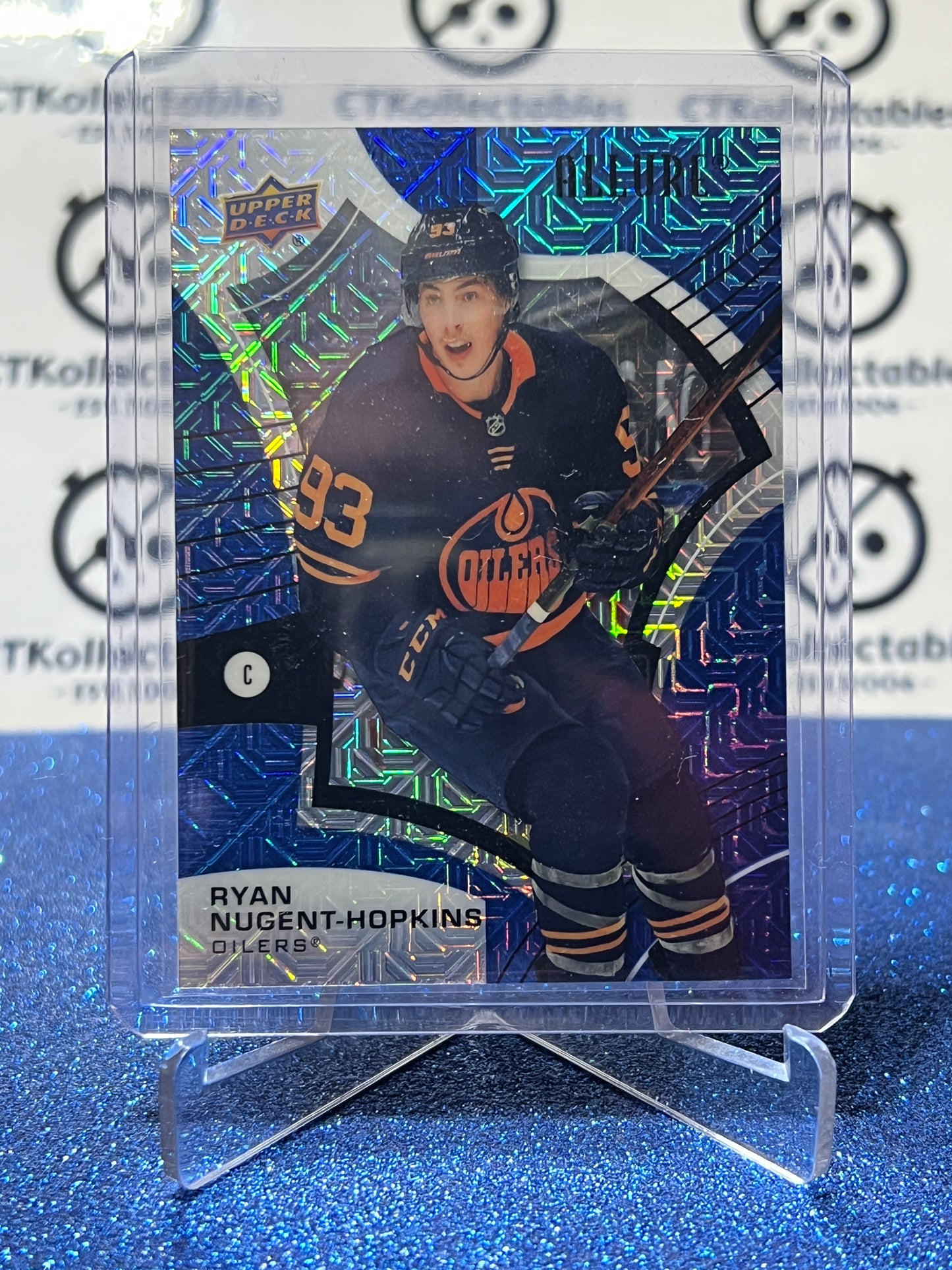 2021-22 UPPER DECK  ALLURE RYAN NUGENT-HOPKINS # 6 BLUE LINE /35  EDMONTON OILERS HOCKEY CARD