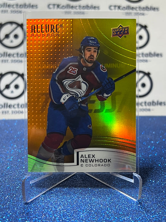 2021-22 UPPER DECK ALLURE ALEX NEWHOOK  # R36 RAINBOW ORANGE/YELLOW COLORADO AVALANCHE  NHL HOCKEY TRADING CARD