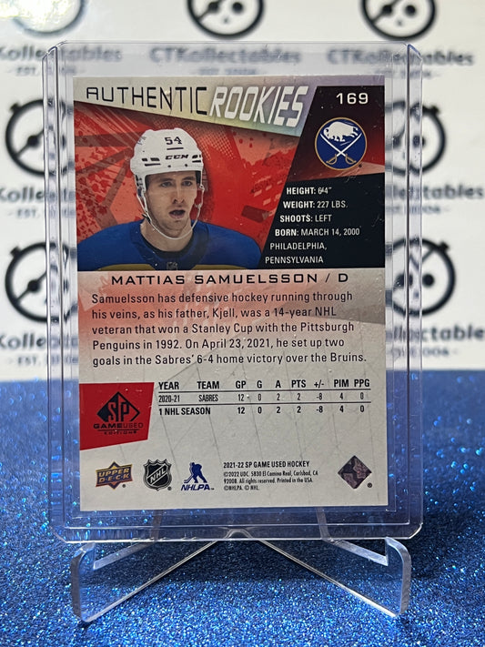 2021-22 UPPER DECK SP MATTIAS SAMUELSSON # 169 AUTHENTIC ROOKIE BUFFALO SABRES /205 NHL HOCKEY CARD