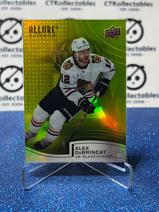 2021-22 UPPER DECK ALLURE ALEX DEBRINCAT # R-62 YELLOW/GREEN CHICAGO BLACKHAWKS NHL HOCKEY CARD