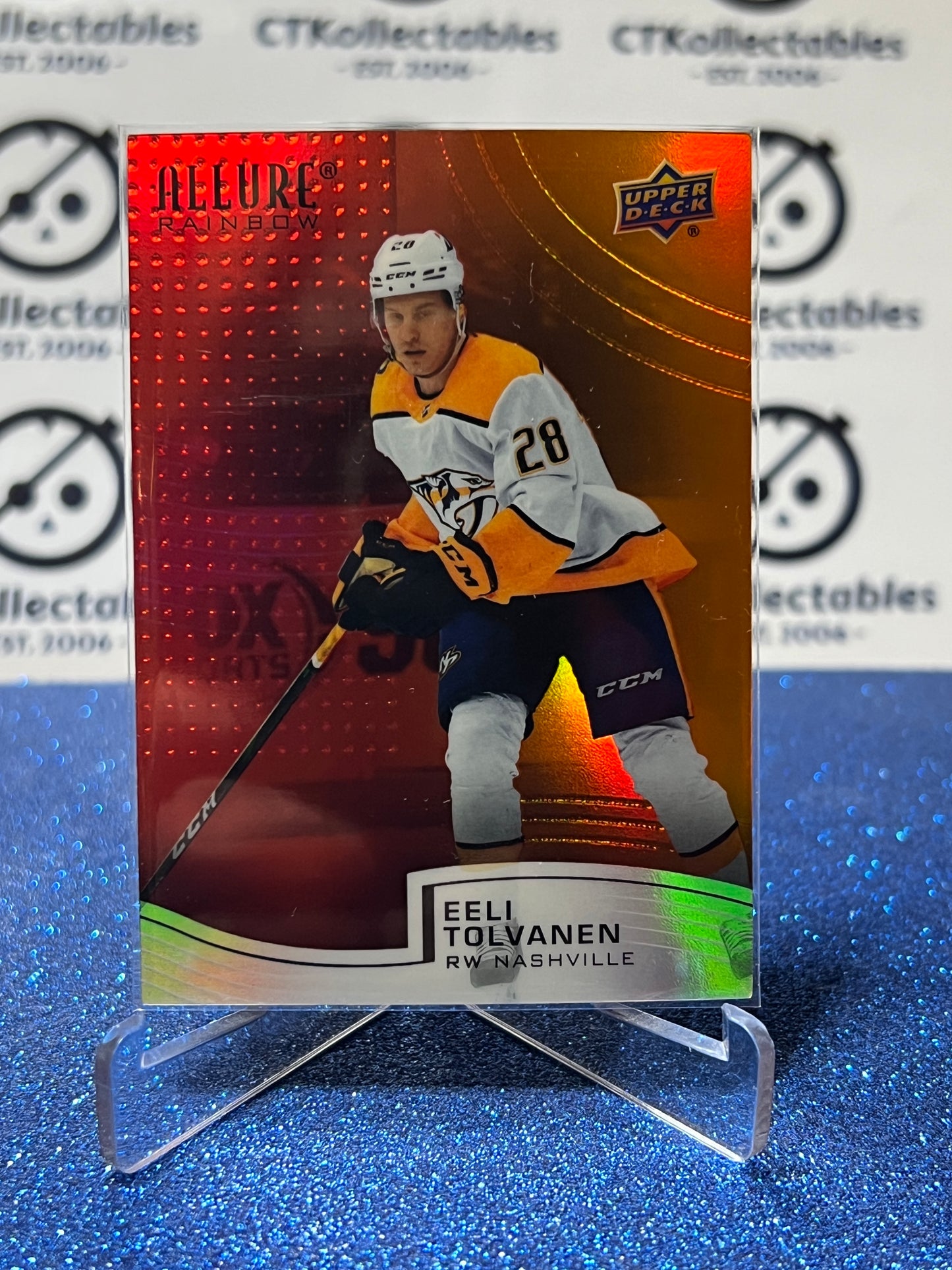 2021-22 UPPER DECK ALLURE EELI TOLVANEN # R-57 RAINBOW  NASHVILLE PREDATORS NHL HOCKEY TRADING CARD