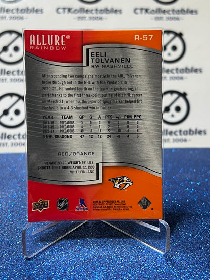 2021-22 UPPER DECK ALLURE EELI TOLVANEN # R-57 RAINBOW  NASHVILLE PREDATORS NHL HOCKEY TRADING CARD
