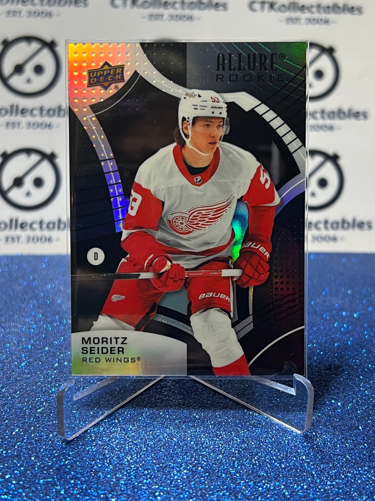 2021-22 UPPER DECK ALLURE MORITZ SEIDER # 130 RC BLACK RAINBOW DETROIT RED WINGS NHL HOCKEY CARD