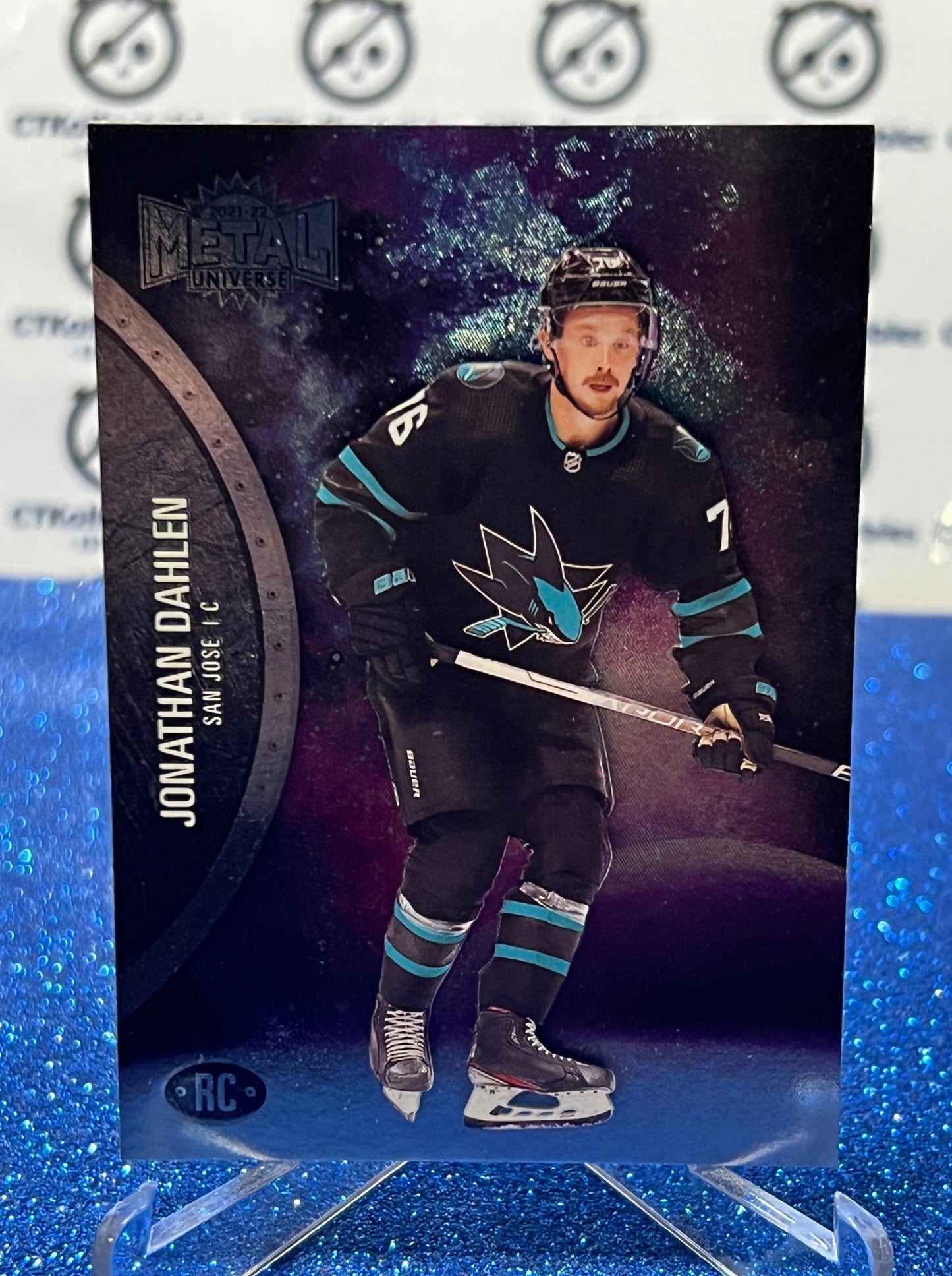 2021-22 SKYBOX METAL JONATHAN DAHLEN # 197 ROOKIE SAN JOSE SHARKS NHL HOCKEY CARD