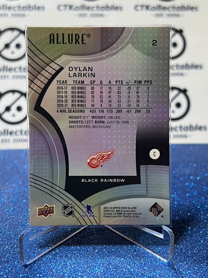 2021-22 UPPER DECK ALLURE DYLAN LARKIN # 2 BLACK RAINBOW  DETROIT RED WINGS NHL HOCKEY CARD