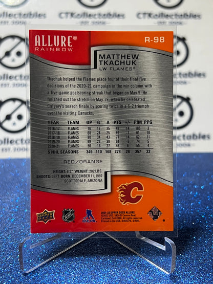 2021-22 UPPER DECK ALLURE MATTHEW TKACHUK # R-98 RAINBOW CALGARY FLAMES NHL HOCKEY CARD