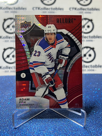 2021-22 UPPER DECK ALLURE ADAM FOX  # 5 RAINBOW NY RANGERS HOCKEY CARD