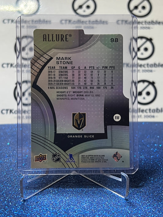 2021-22 UPPER DECK ALLURE MARK STONE # 98 DIE CUT VEGAS GOLDEN KNIGHTS NHL HOCKEY CARD
