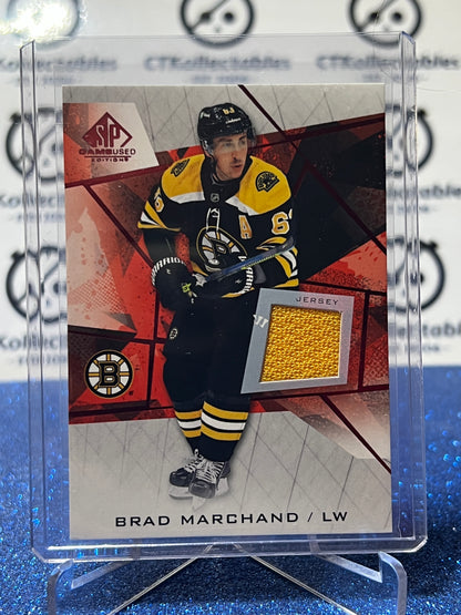 2021-22 UPPER DECK SP BRAD MARCHAND # 91 GAME USED JERSEY PATCH BOSTON BRUINS HOCKEY CARD