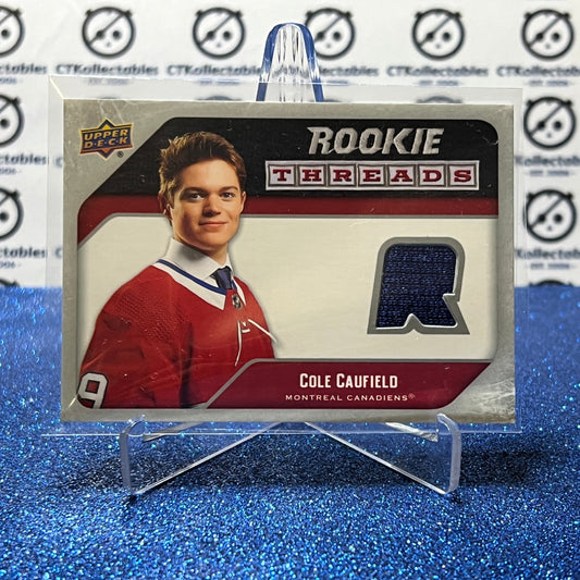 2021-22 UPPER DECK THREADS COLE CAUFIELD # RT-CC ROOKIE MONTREAL CANADIENS HOCKEY CARD