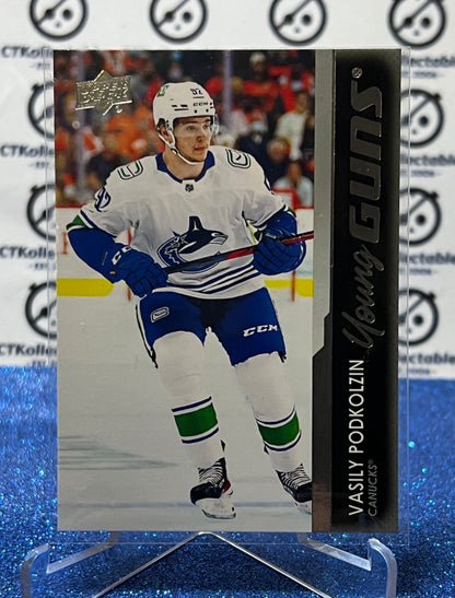 2021-22 UPPER DECK VASILY PODKOLZIN # 481 YOUNG GUNS ROOKIE VANCOUVER CANUCKS HOCKEY CARD