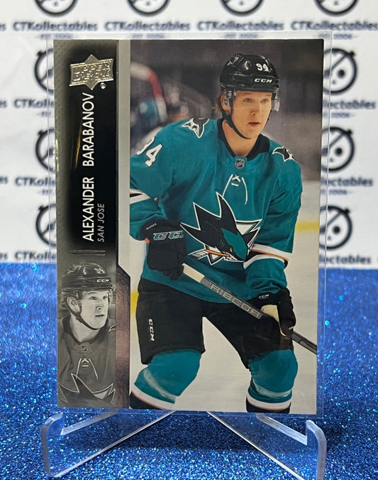 2021-22 UPPER DECK ALEXANDER BARABANOV # 392 ROOKIE SAN JOSE SHARKS HOCKEY CARD