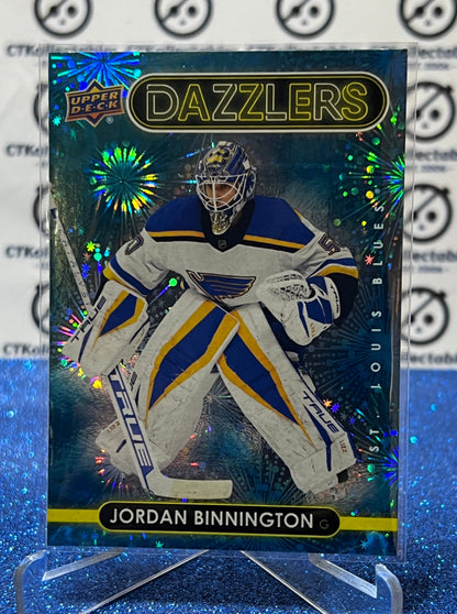 2021-22 UPPER DECK JORDAN BINNINGTON # DZ-90 DAZZLERS ST. LOUIS BLUES HOCKEY CARD