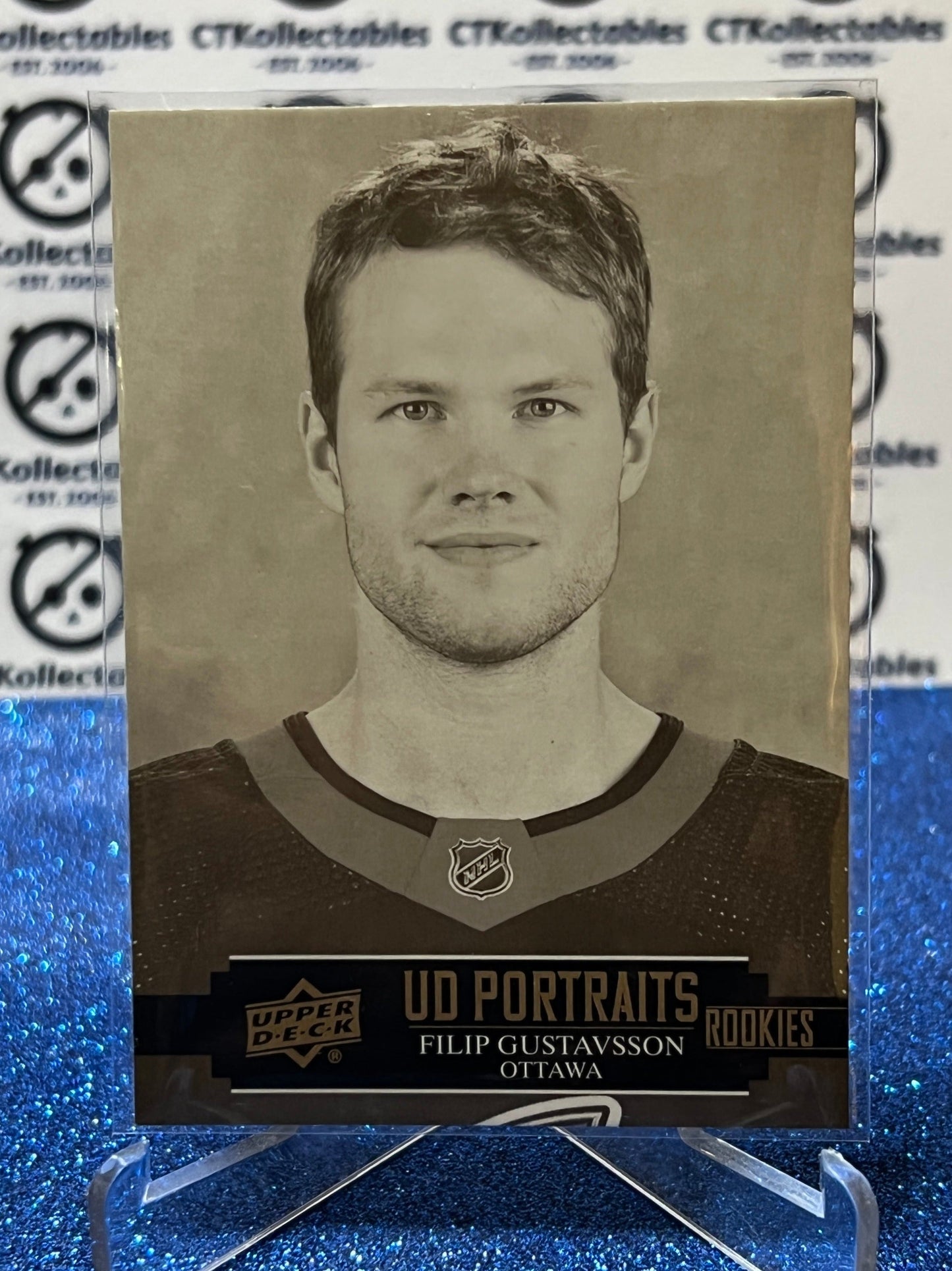 2021-22 UPPER DECK FILIP GUSTAVSSON # P-55 ROOKIE UD PORTRAITS OTTAWA SENATORS HOCKEY CARD