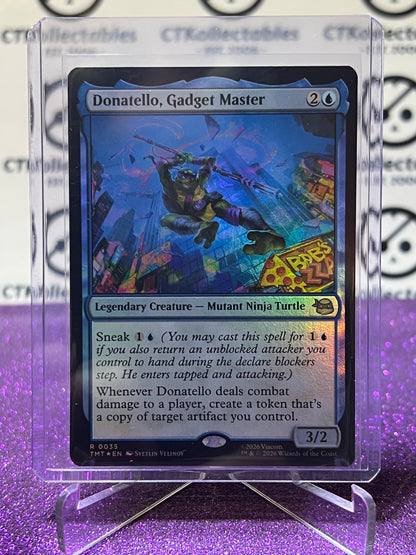 2026 MAGIC THE GATHERING TEENAGE MUTANT NINJA TURTLES DONATELLO, GADGET MASTER # R 0035 FOIL CREATURE CARD
